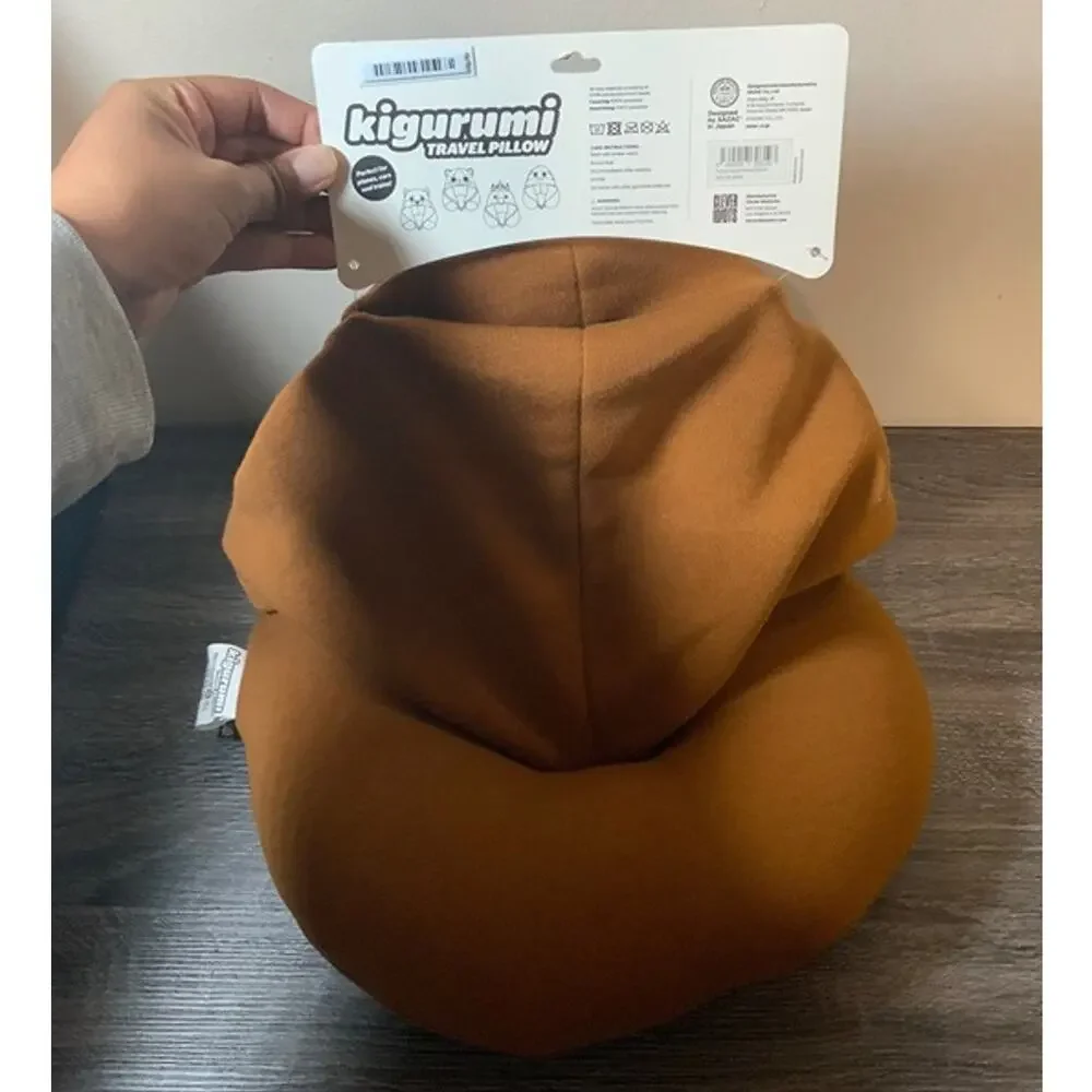 Kigurumi Travel Pillow Poop Emoji Neck Pillow Plush Brown NWT